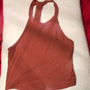 Mauve ribbed halter top